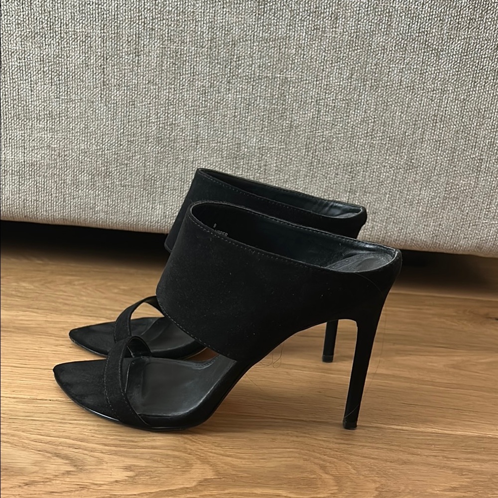 Express Black Mules with Stiletto Heel